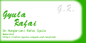 gyula rafai business card